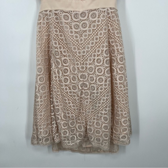 SOLD BCBGMaxAzria NEW Beige Silver Alena Lace Mini Dress - Picture 4 of 9